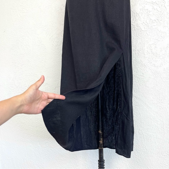 Zara Strappy Linen Blend Midi DressGreen Bead Detail - Picture 7 of 10